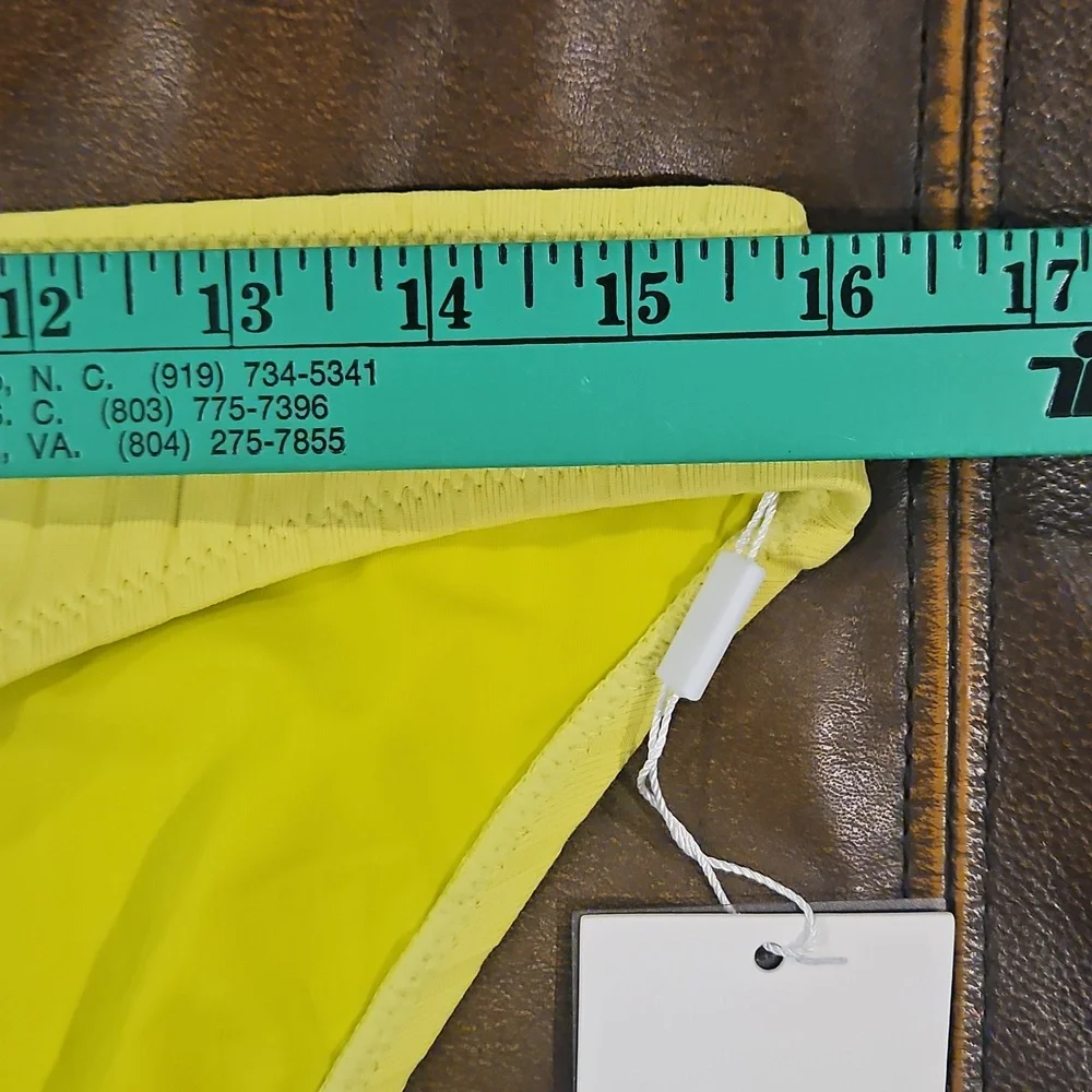SOLID &‎ STRIPED The Elle Ribbed Bikini Bottom: Chartreuse: Size- Large